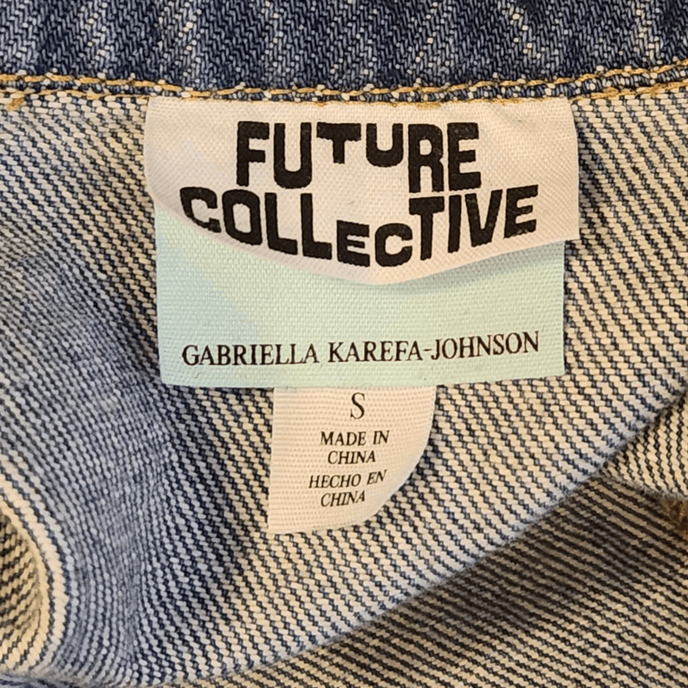 The Future Collective Blue Pleated Denim Jacket Small (4338CL) - Picture 5 of 6